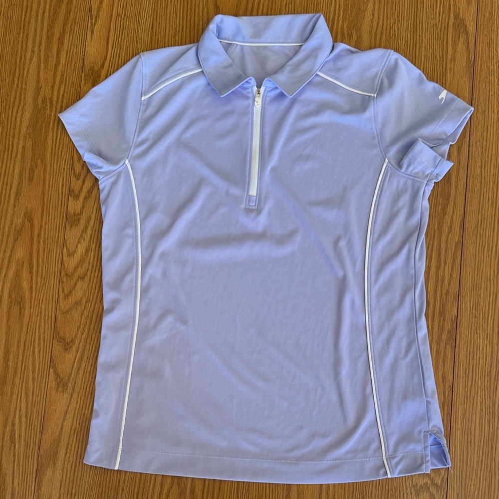 3 Slazenger Women's Short Sleeve 1/4 Zip Up Polo Shirts Orange, Pink, & Lilac - Picture 4 of 7